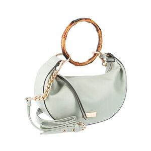 Jessica Simpson Green Vegan Leather Bag with Bamboo Handles & Crossbody Strap